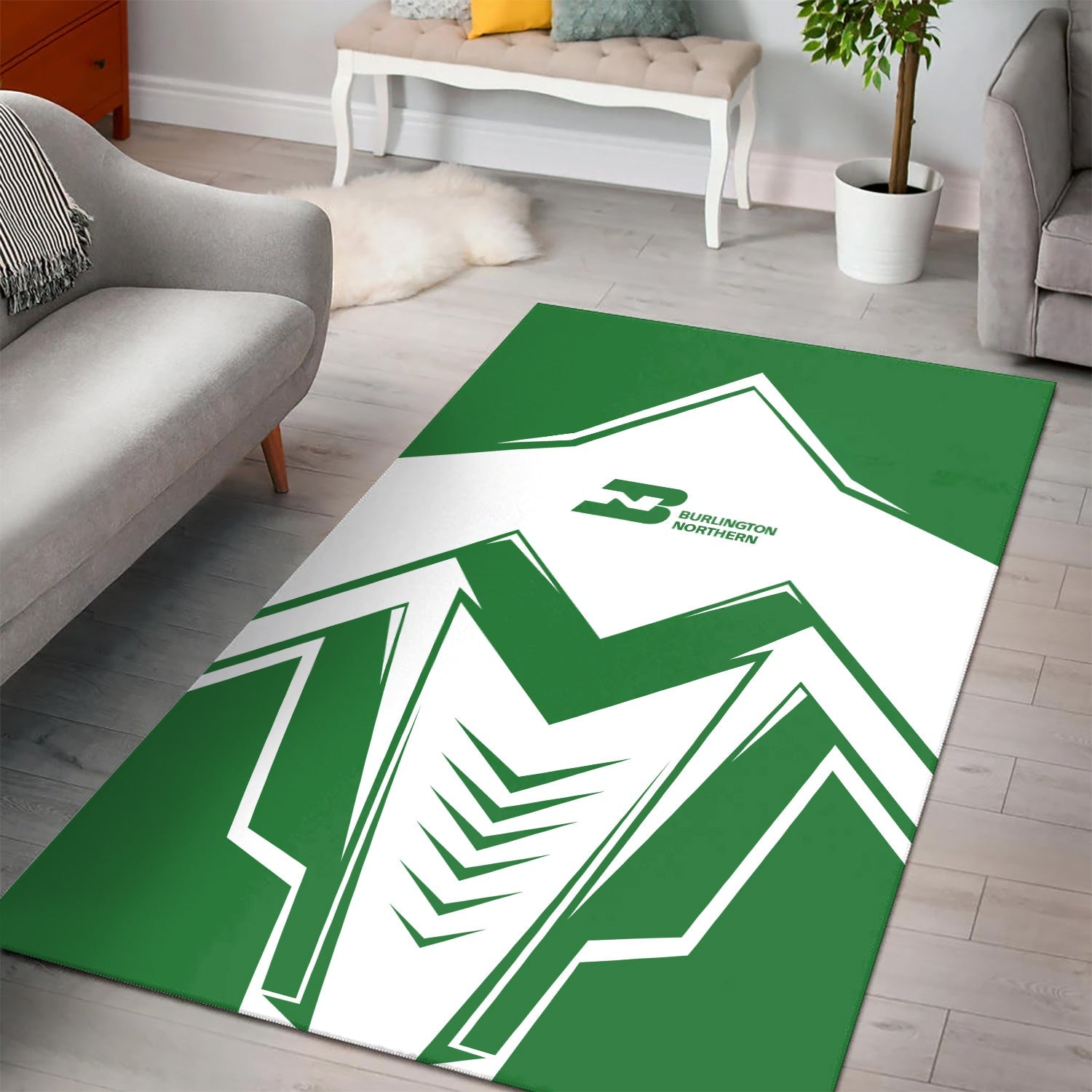 Railspirit Burlington Northern Railroad Area Rug Railway Trainspotter Style Rug Gift Idea For Foamers