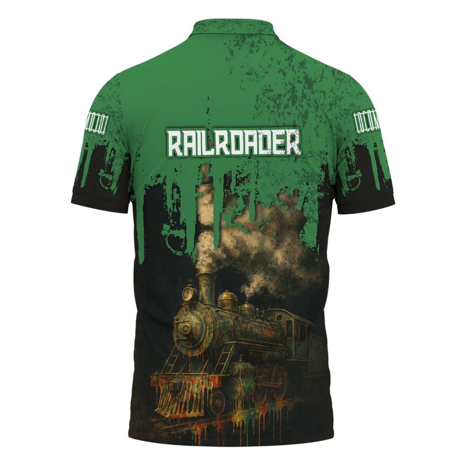 Railspirit Personalized Burlington Northern Railroad Polo Shirt Vintage Train Art Style Shirt For Locomotive Fans