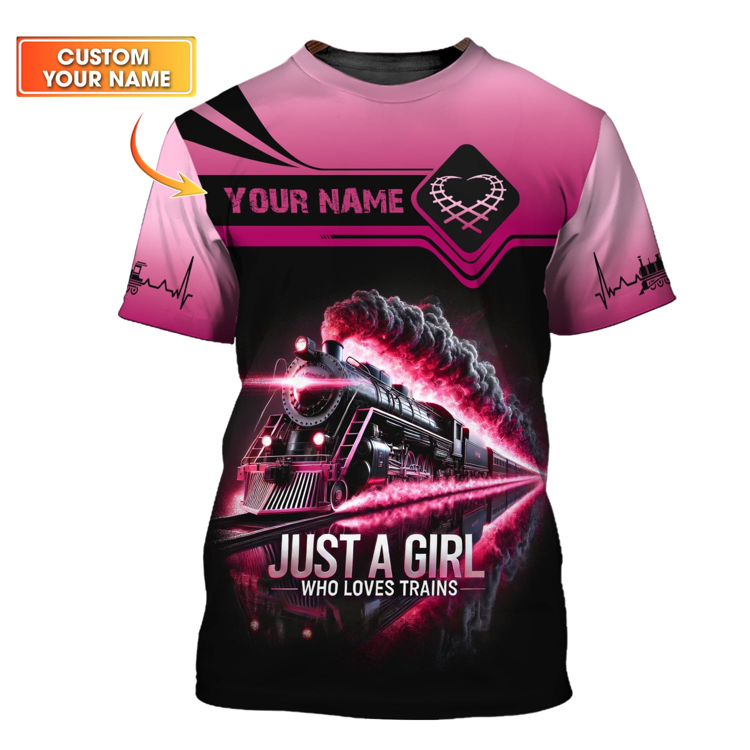 Railspirit Personalized Train Lover T-Shirt - Just a Girl Who Loves Trains