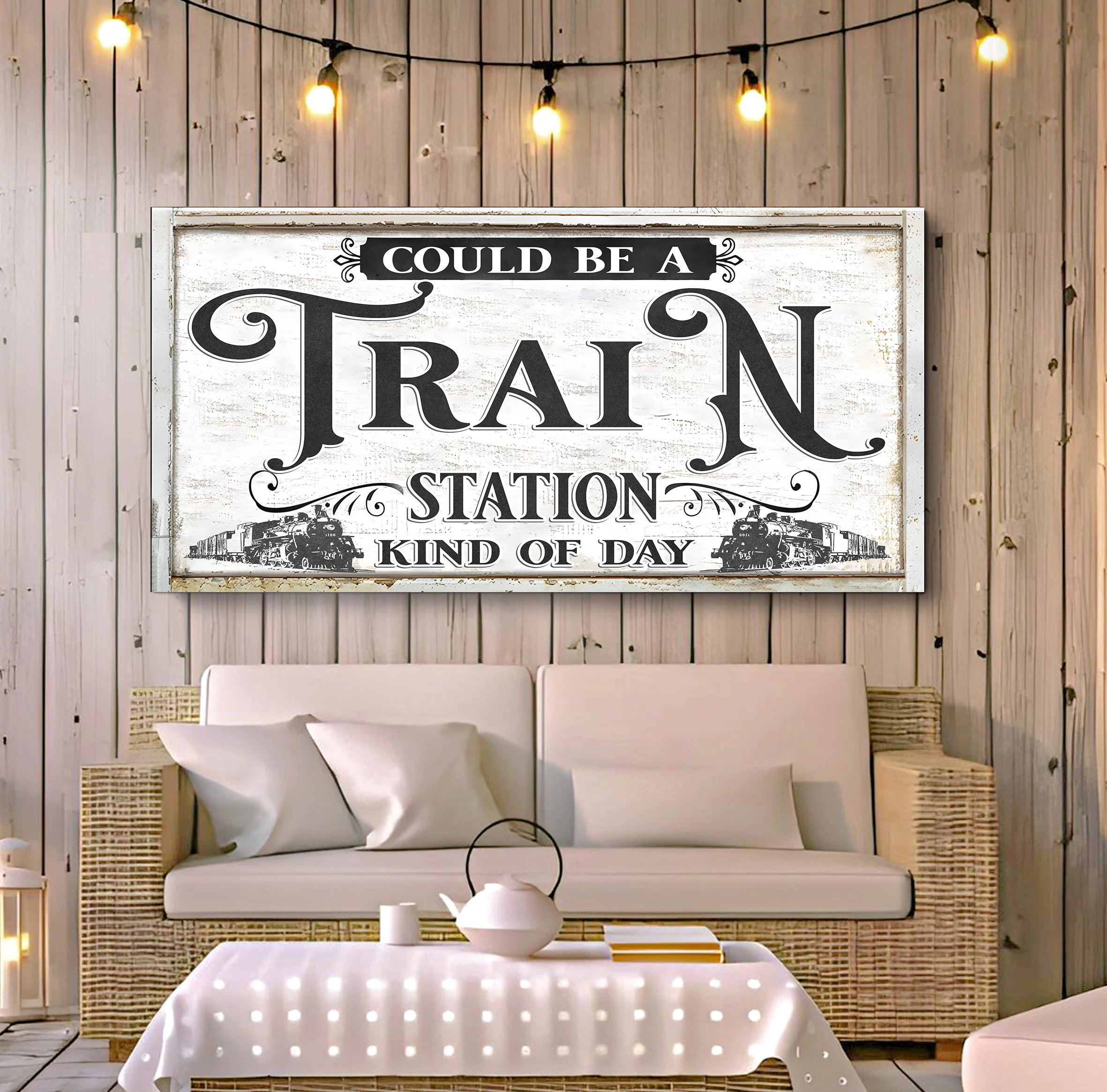Railspirit Train Canvas Could be A Train Station Kind of Day Rusty Home Decor for Train Enthusiats