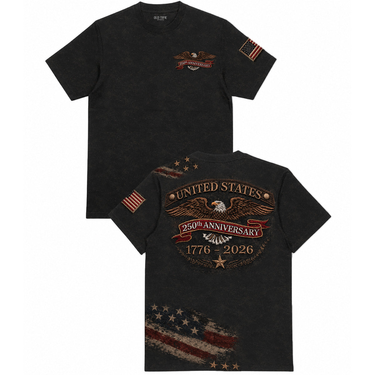 United States Printed Vintage T-Shirt with American Eagle and USA Flag Graphic, Patriotic Shirt Gift for Dad