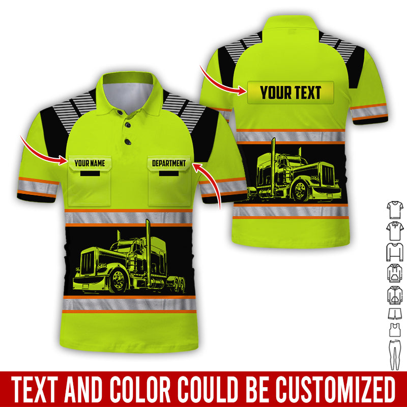 Custom Name Love Semi Truck Uniform Printed Clothes, Printed Pocket, Personalized Driver Apparel