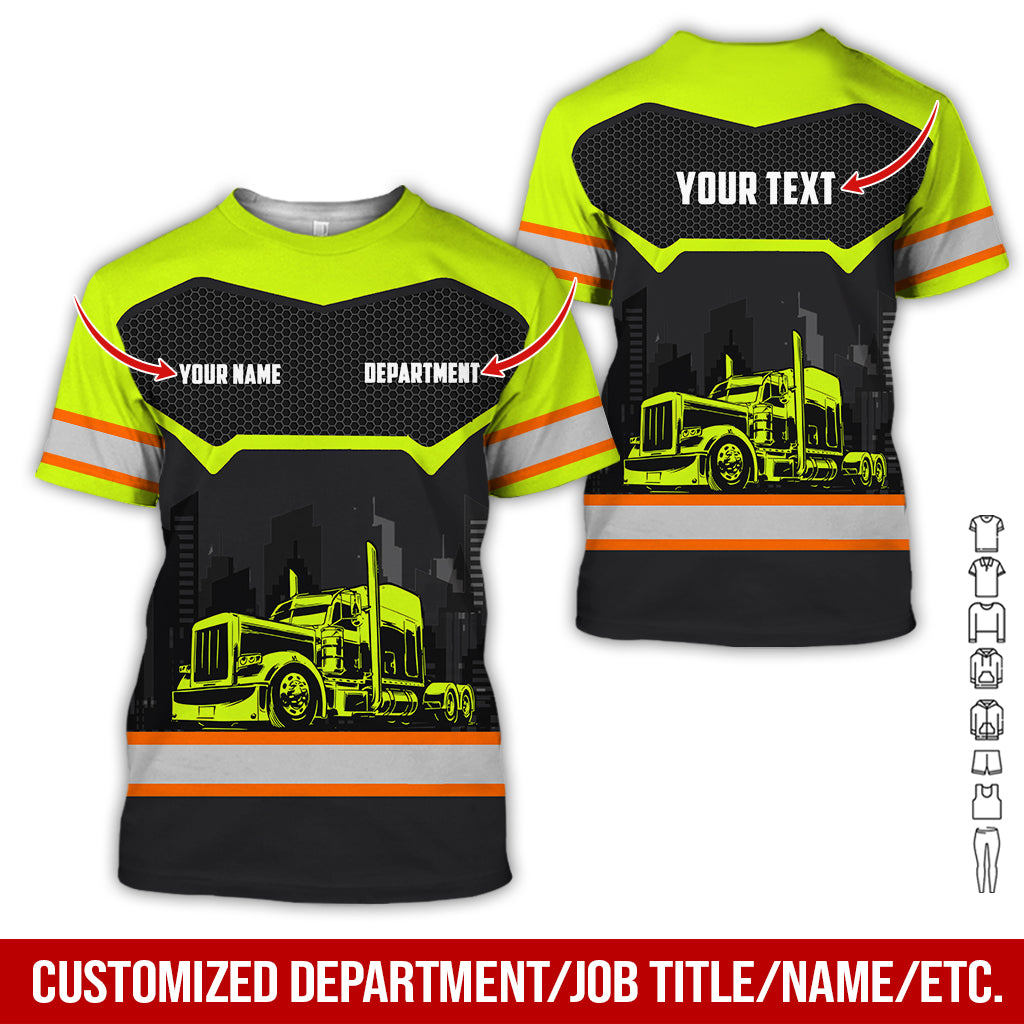 Custom Name Love Trucker Shirt, 3d Printed Design, Perfect Gift For Truck Drivers