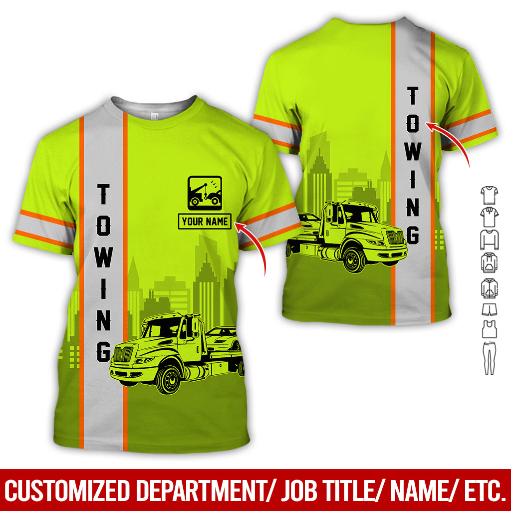 Custom Name Love Tow Truck Clothes, Personalized Trucking Apparel