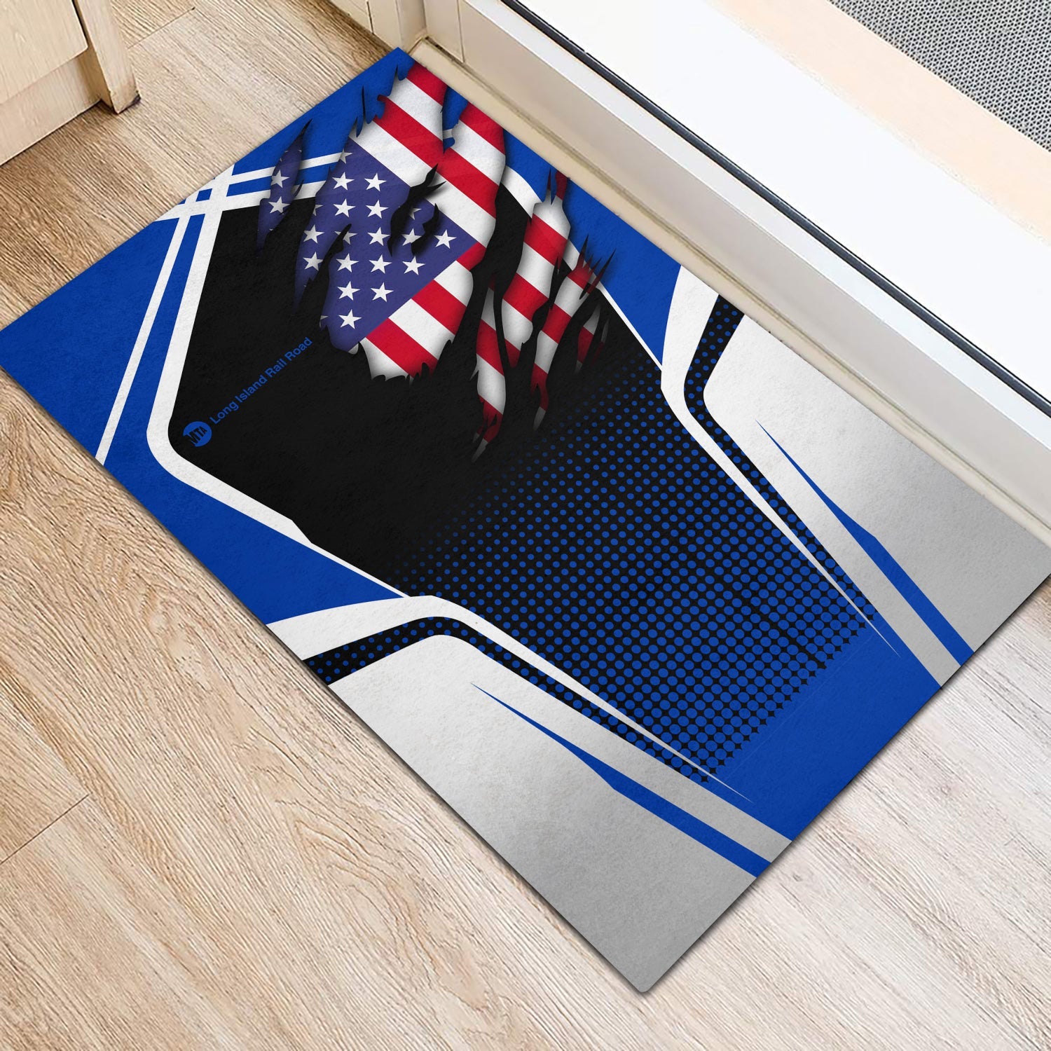 Railspirit Personalized Long Island Railroad Doormat American Vintage All Over Printed Door Mat