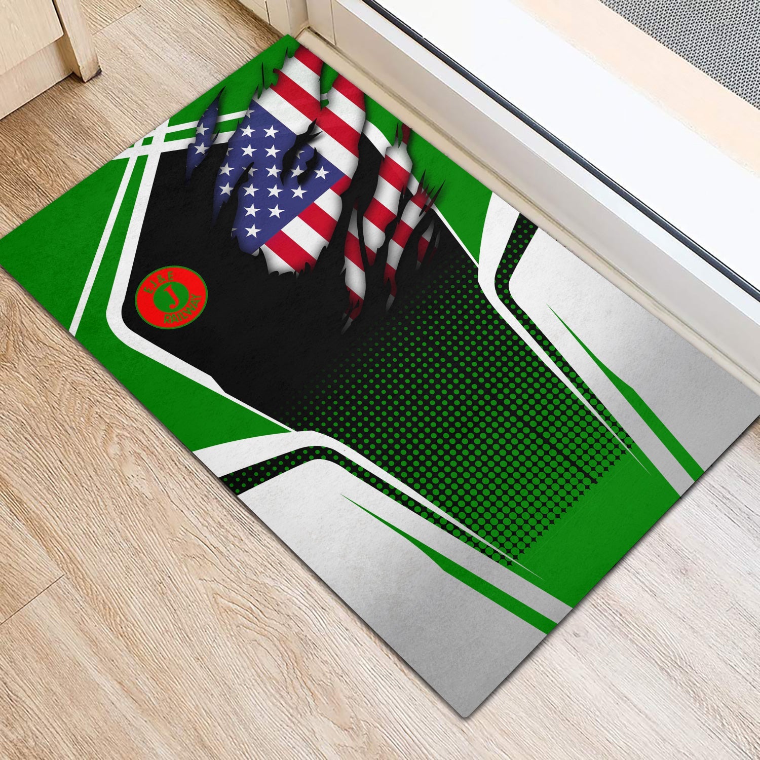 Railspirit Personalized Elgin Joliet And Eastern Railroad Doormat American Vintage All Over Printed Door Mat