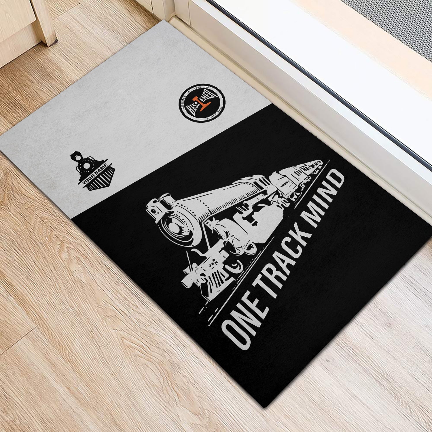 Railspirit Personalized Bessemer And Lake Erie Railroad Doormat One Track Mind Mat Gift Idea For Train Lover