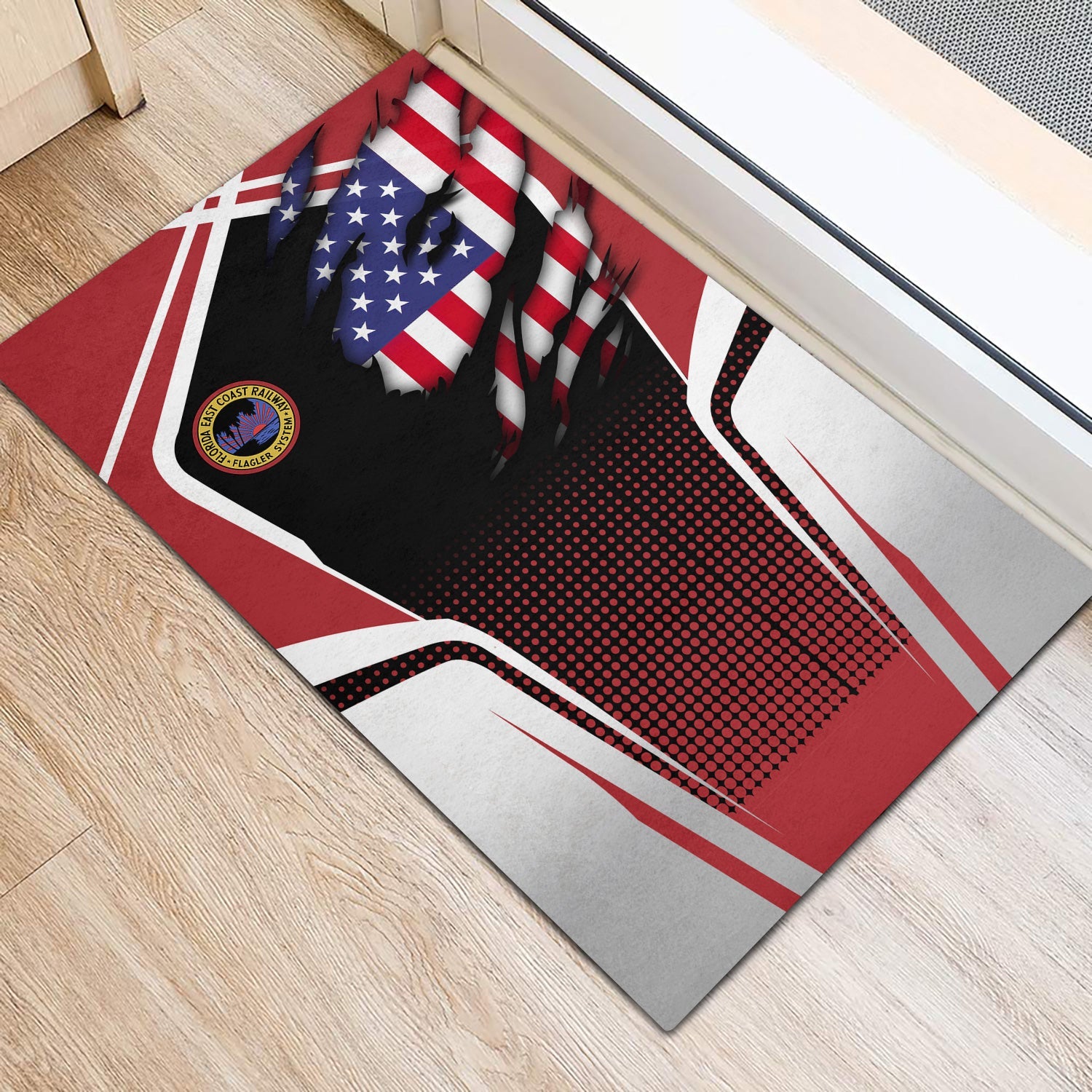 Railspirit Personalized Florida East Coast Railway Doormat American Vintage All Over Printed Door Mat
