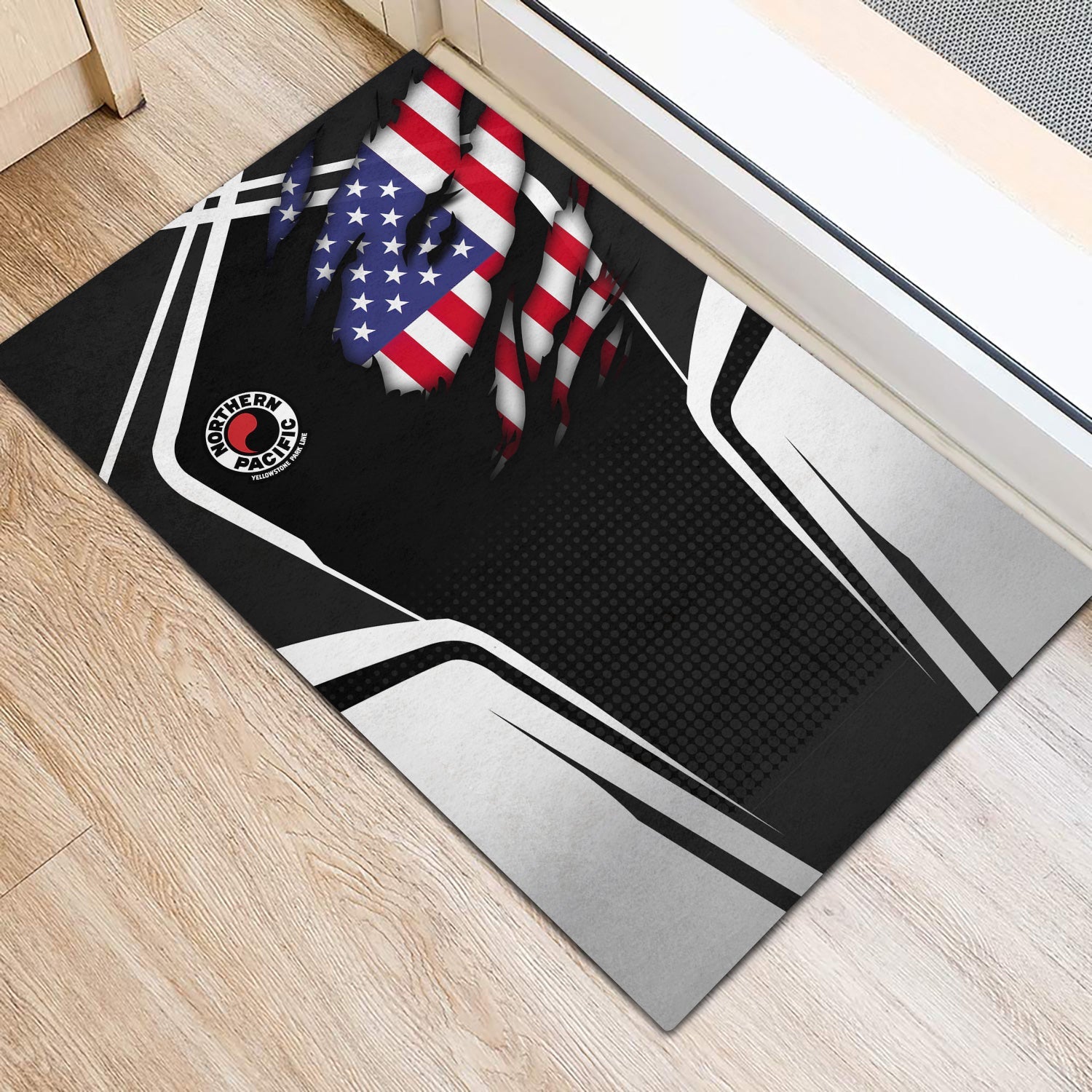 Railspirit Personalized Northern Pacific Railway Doormat American Vintage All Over Printed Door Mat