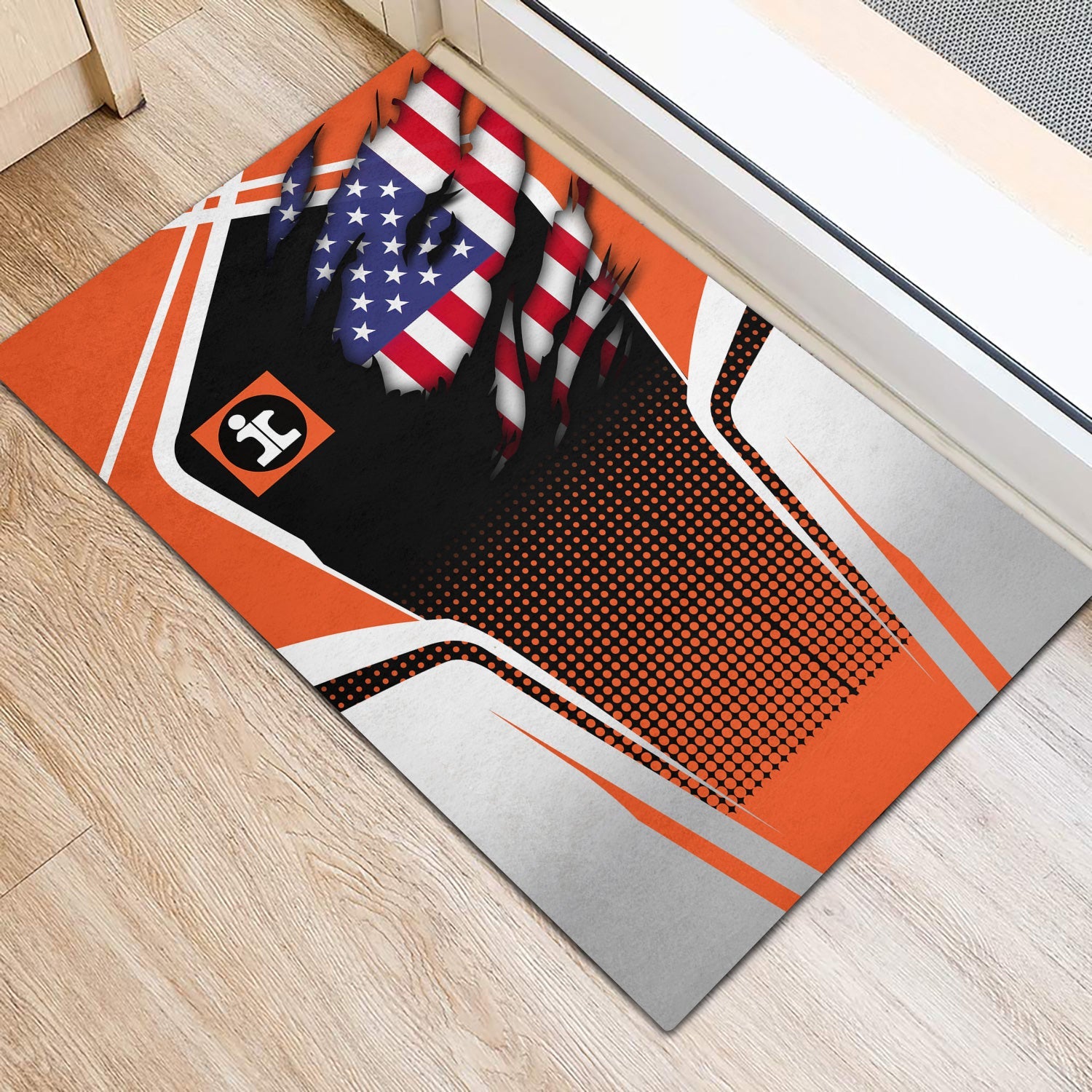 Railspirit Personalized Illinois Central Railroad Doormat American Vintage All Over Printed Door Mat