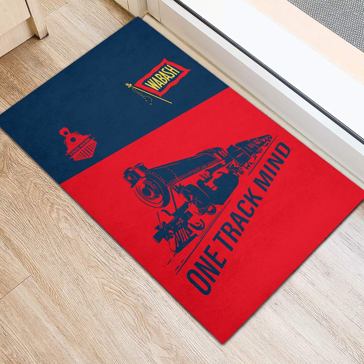 Railspirit Personalized Wabash Railroad Doormat One Track Mind Mat Gift Idea For Train Lover