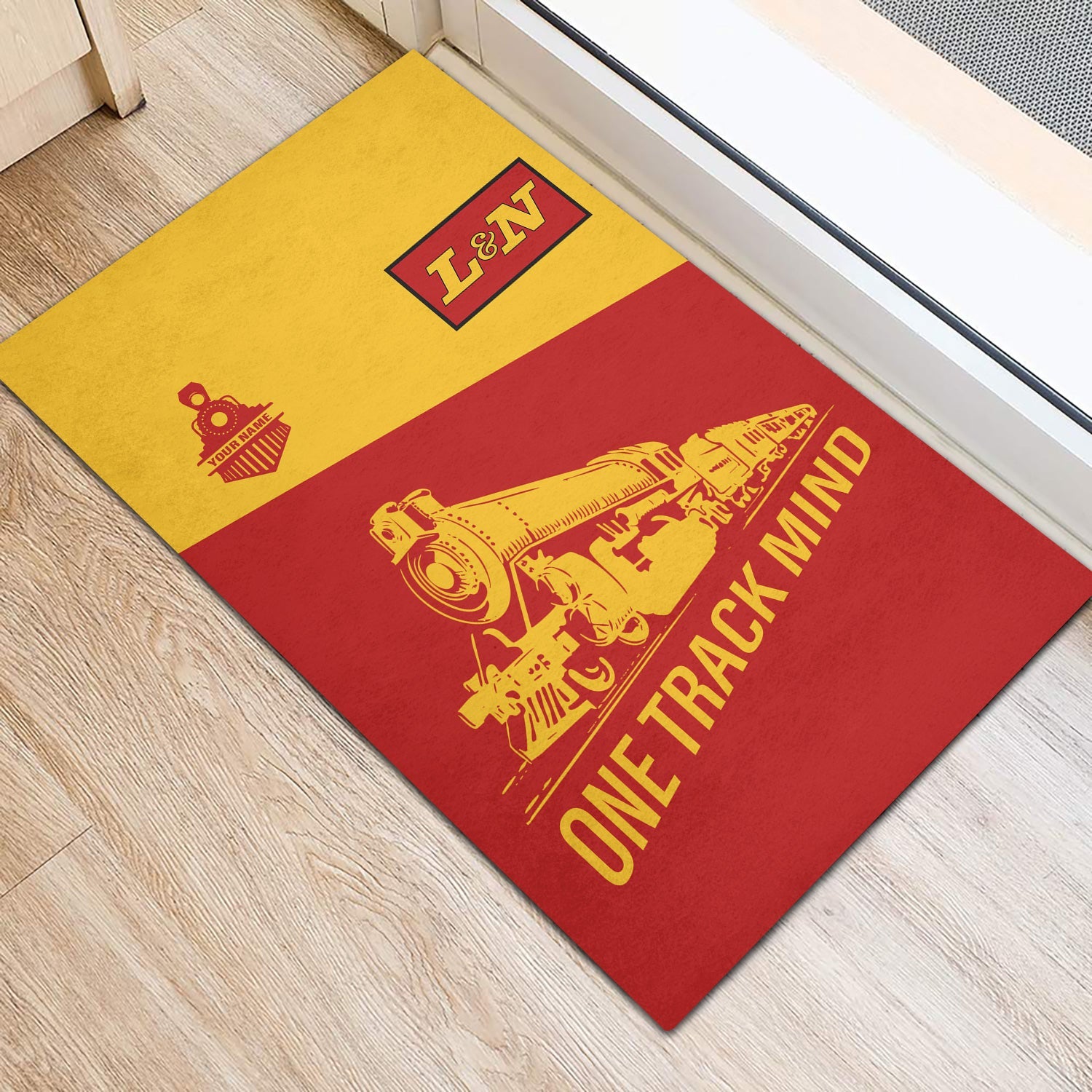 Railspirit Personalized Louisville and Nashville Railroad Doormat One Track Mind L&N Mat Gift Idea For Train Lover