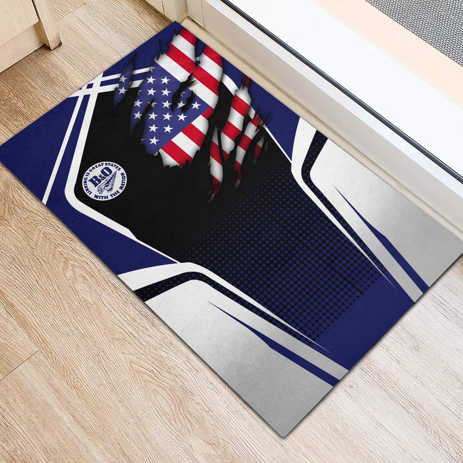 Railspirit Personalized B&O Great States Railroad Doormat American Vintage All Over Printed Door Mat