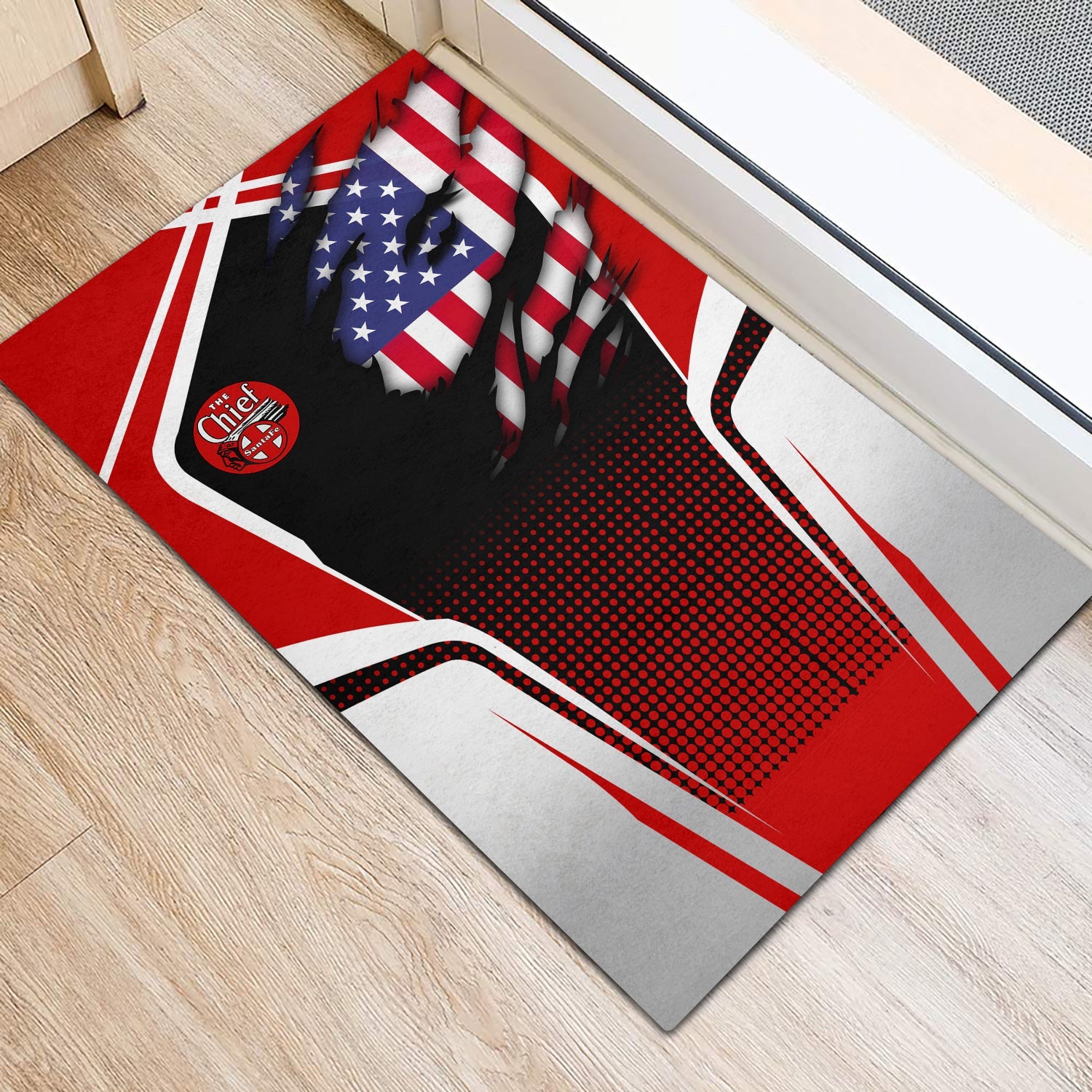 Railspirit Personalized The Chief Santa Fe Railroad Doormat American Vintage All Over Printed Door Mat