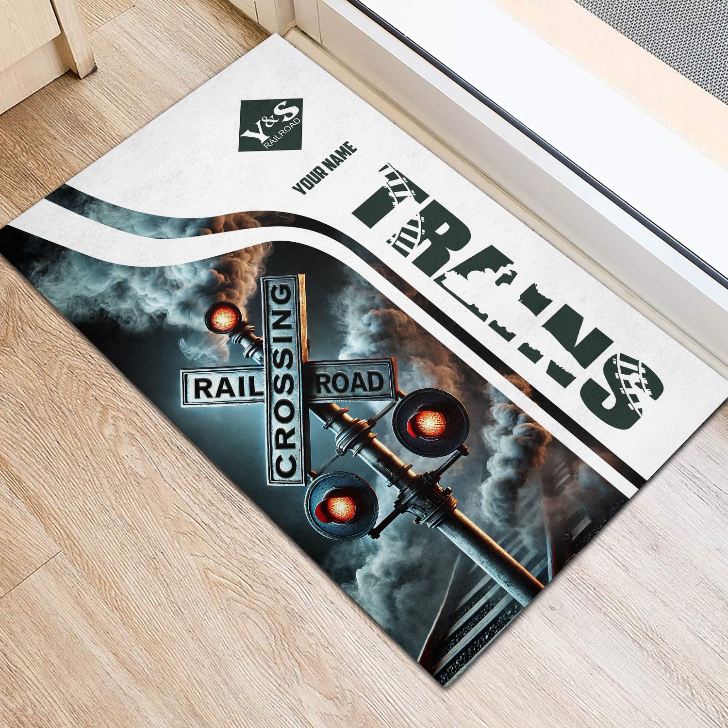 Railspirit Personalized Youngstown & Southern Railroad Doormat Railroad Crossing Sign Mat All Over Print