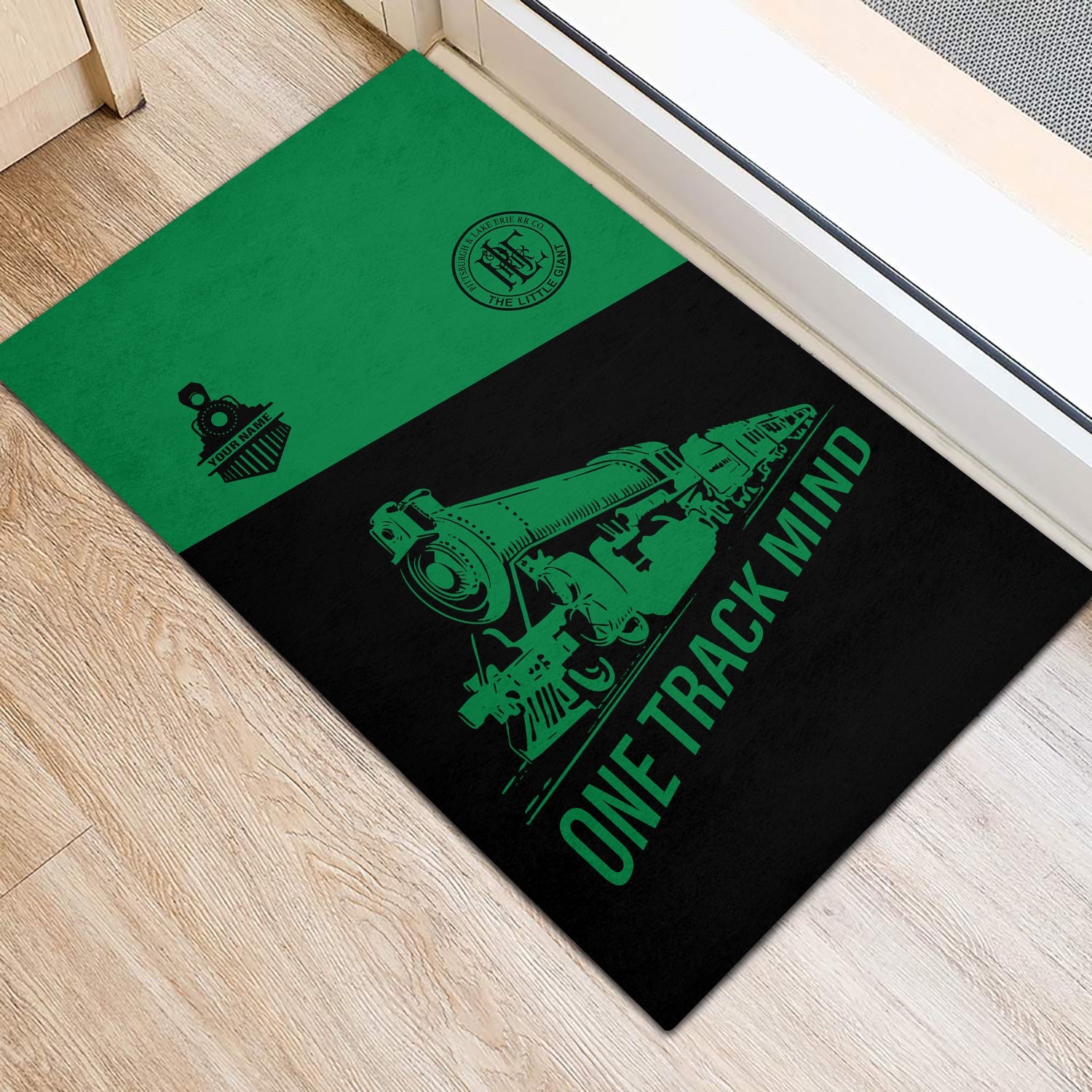 Railspirit Personalized Pittsburgh And Lake Erie Railroad Doormat One Track Mind Mat Gift Idea For Train Lover