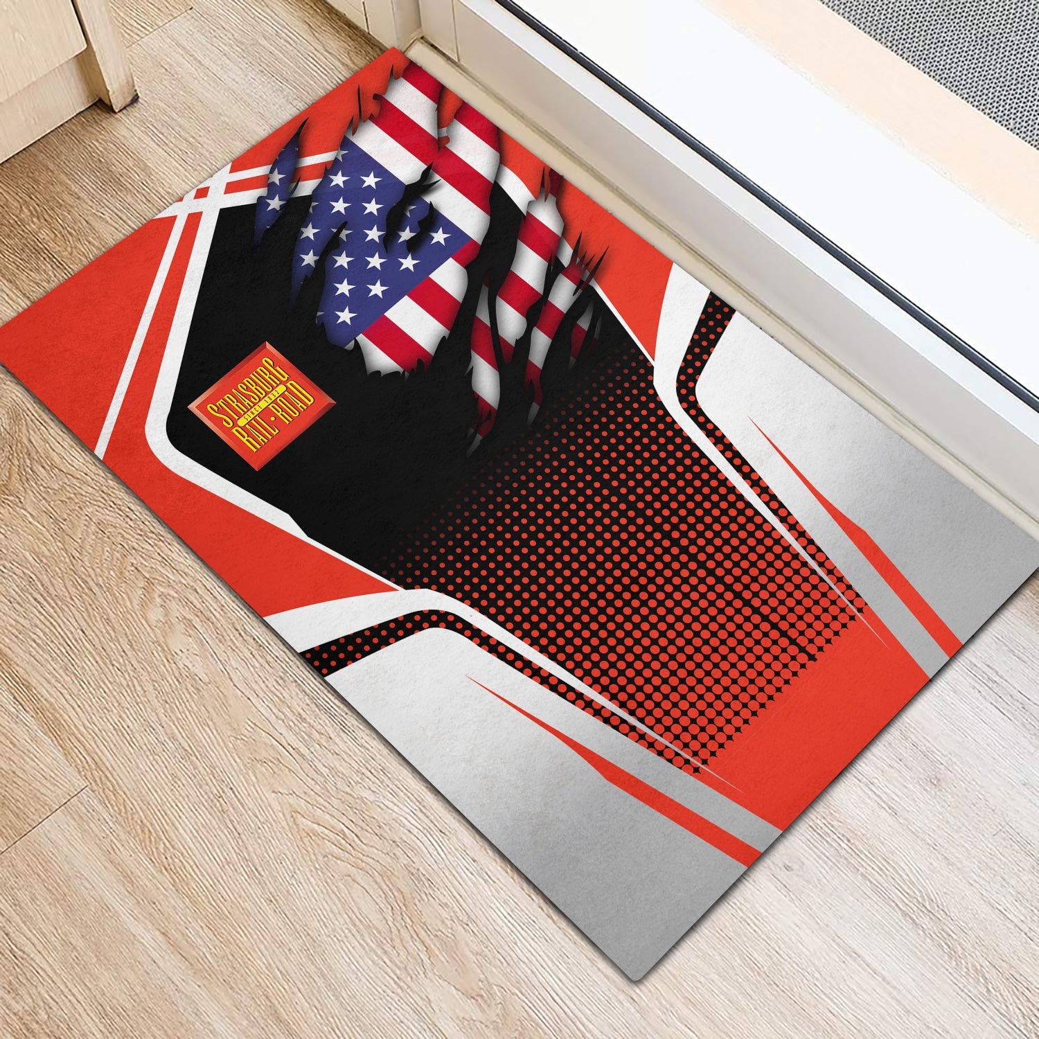 Railspirit Personalized Strasburg Railroad Doormat American Vintage All Over Printed Door Mat