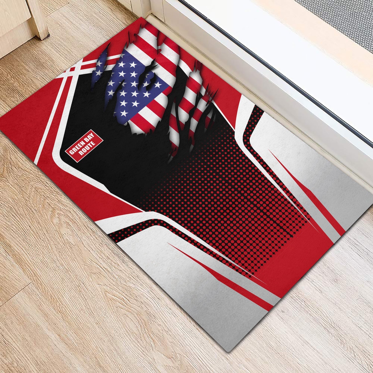 Railspirit Personalized Green Bay & Western Railroad Doormat American Vintage All Over Printed Door Mat