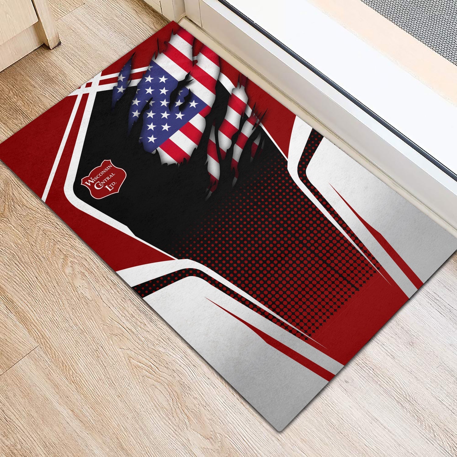 Railspirit Personalized Wisconsin Central Ltd Railroad Doormat American Vintage All Over Printed Door Mat
