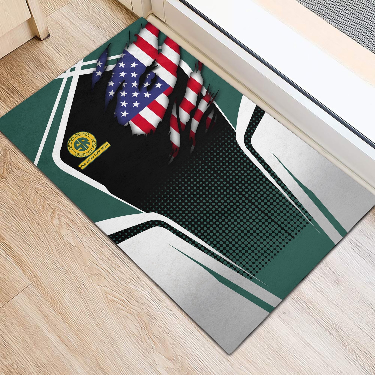 Railspirit Personalized Southern Railway U.S Doormat American Vintage SOU All Over Printed Door Mat