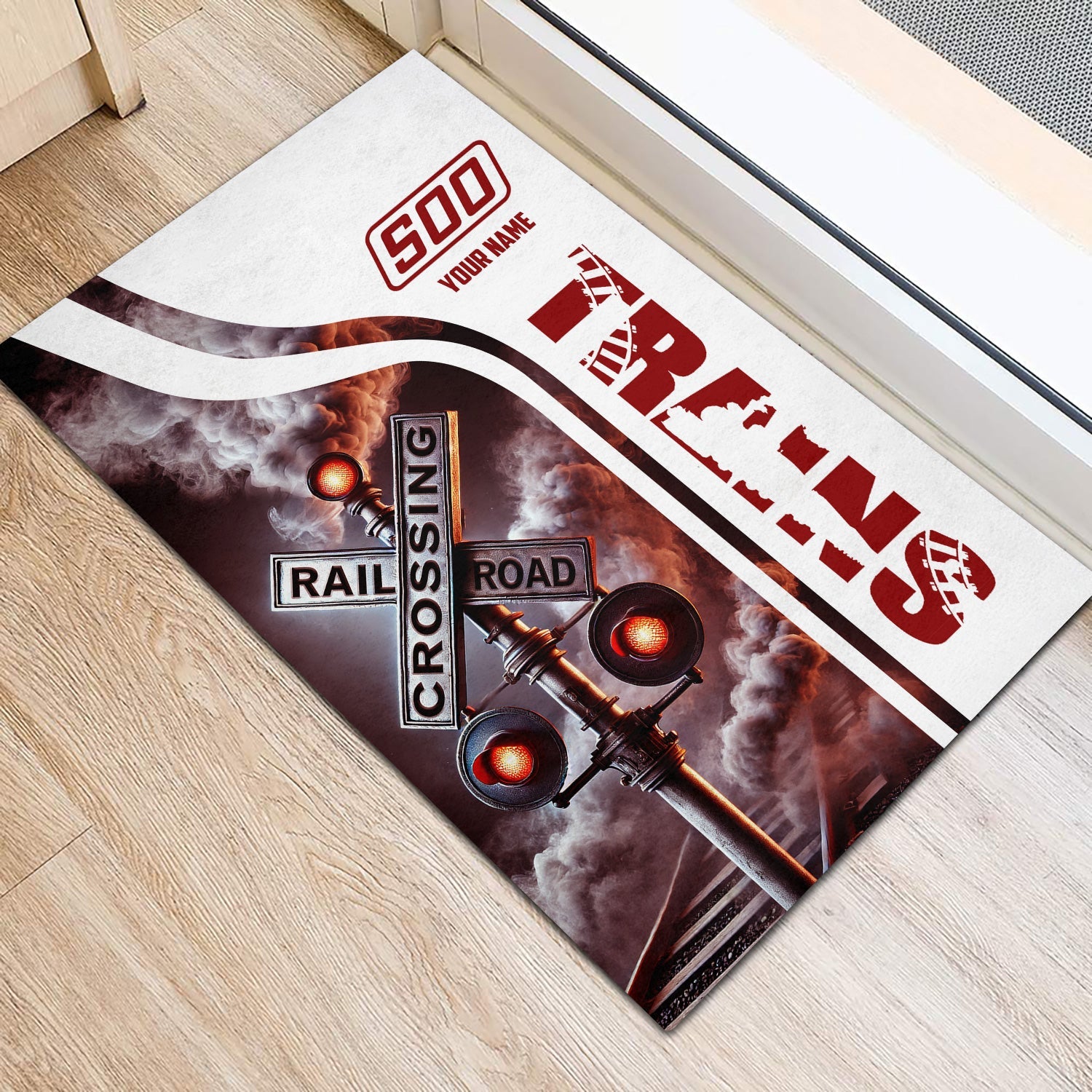 Railspirit Personalized Soo Line Railroad Doormat Railroad Crossing Sign Mat All Over Print