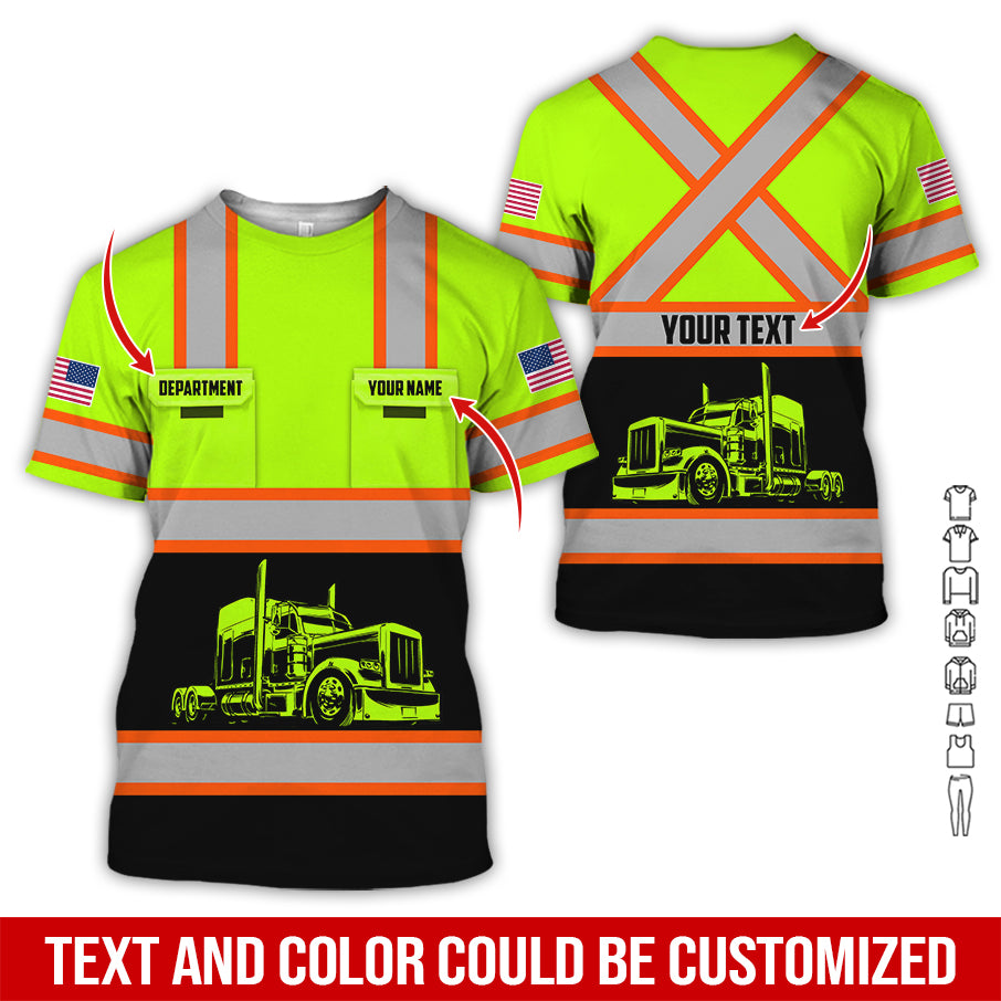 Customized Name Semi Truck Uniform Printed Clothes, Personalized Tow Driver Gear