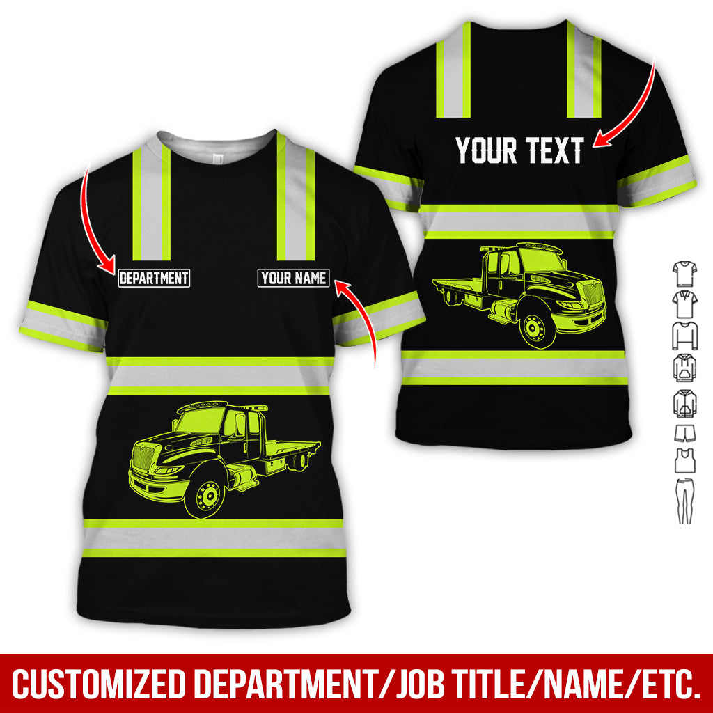 Customized Name & Text Love Tow Truck Uniform, Personalized Tow Truck Apparel