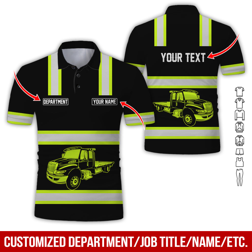 Customized Name & Text Love Tow Truck Uniform, Personalized Tow Truck Apparel