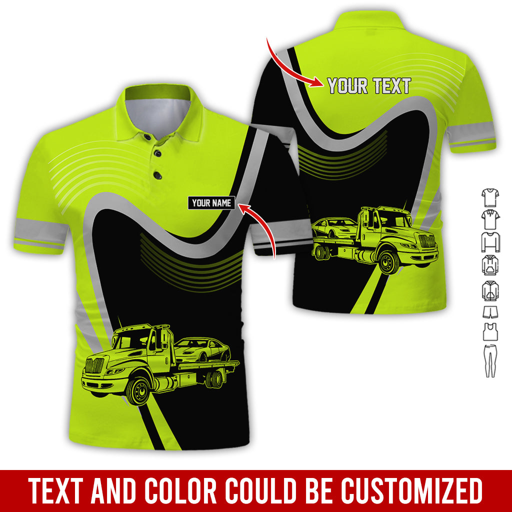 Custom Name Love Tow Truck Printed Clothes, Best Gift for Tow Truck Lovers