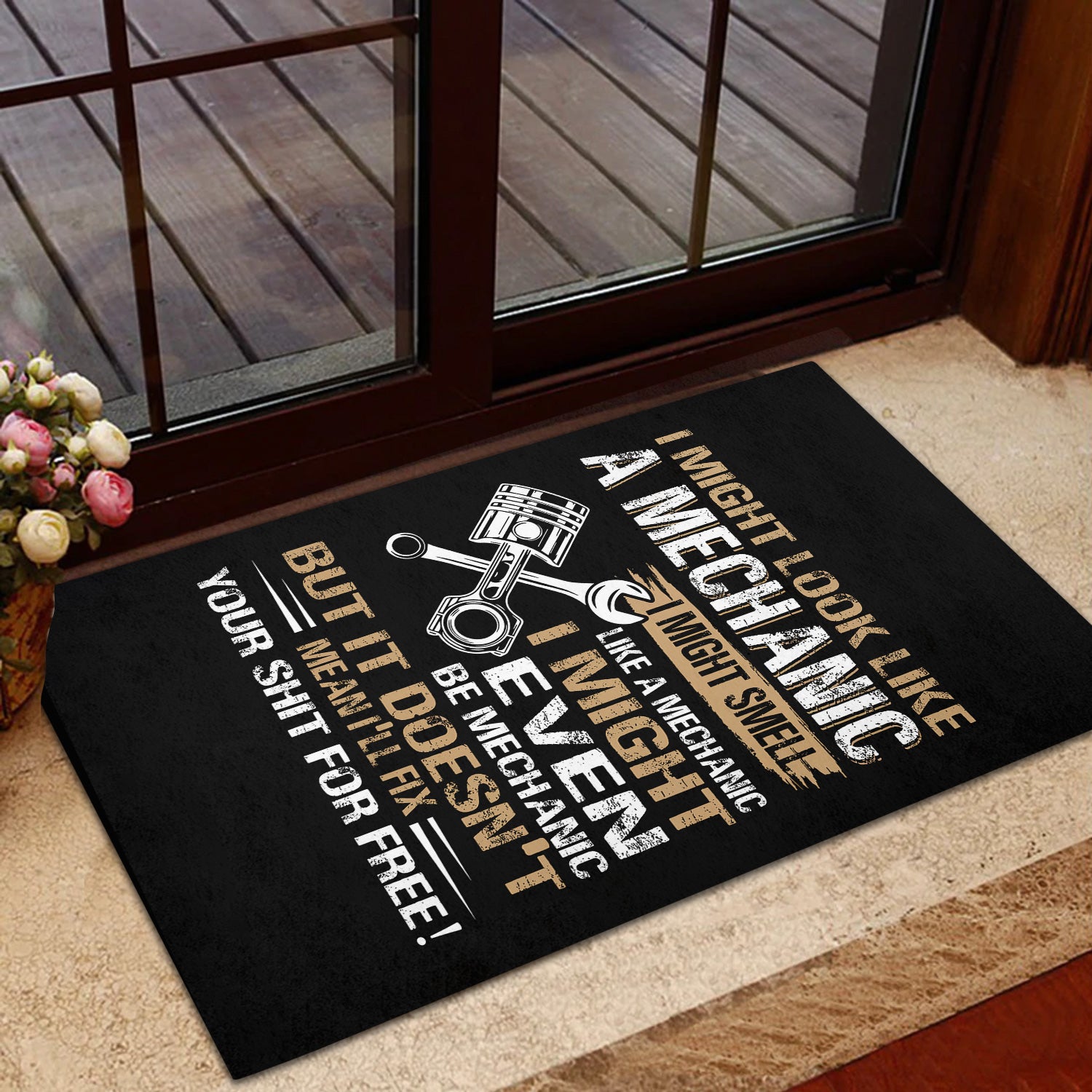 I Might Look Like A Mechanic Doormat Mechanical Repair Parts Tools Printed Door Mat