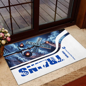 Railspirit Personalized Long Island Railroad Doormat Railroad Crossing Sign Mat All Over Print