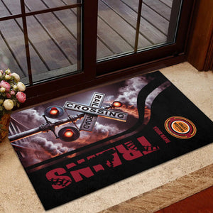 Railspirit Personalized Chicago Great Western Railroad Doormat Railroad Crossing Sign Mat All Over Print