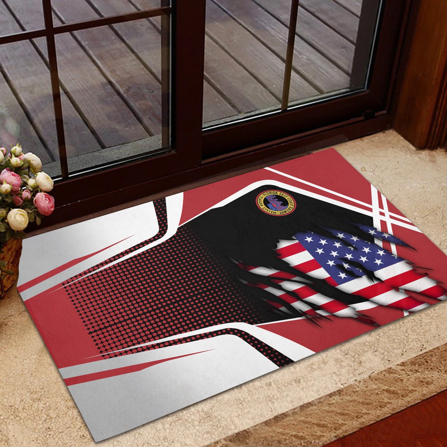 Railspirit Personalized Florida East Coast Railway Doormat American Vintage All Over Printed Door Mat