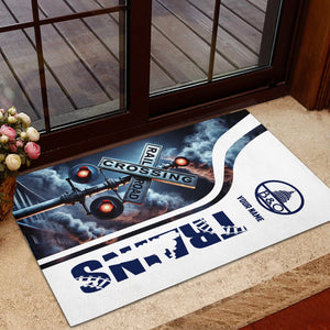 Railspirit Personalized Baltimore and Ohio Railroad Doormat Railroad Crossing Sign B&O Mat All Over Print