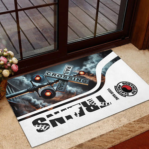 Railspirit Personalized Northern Pacific Railway Doormat Railroad Crossing Sign Mat All Over Print