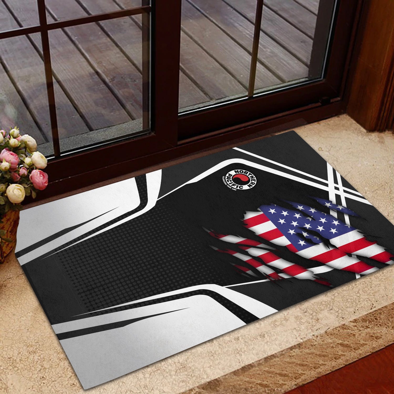 Railspirit Personalized Northern Pacific Railway Doormat American Vintage All Over Printed Door Mat
