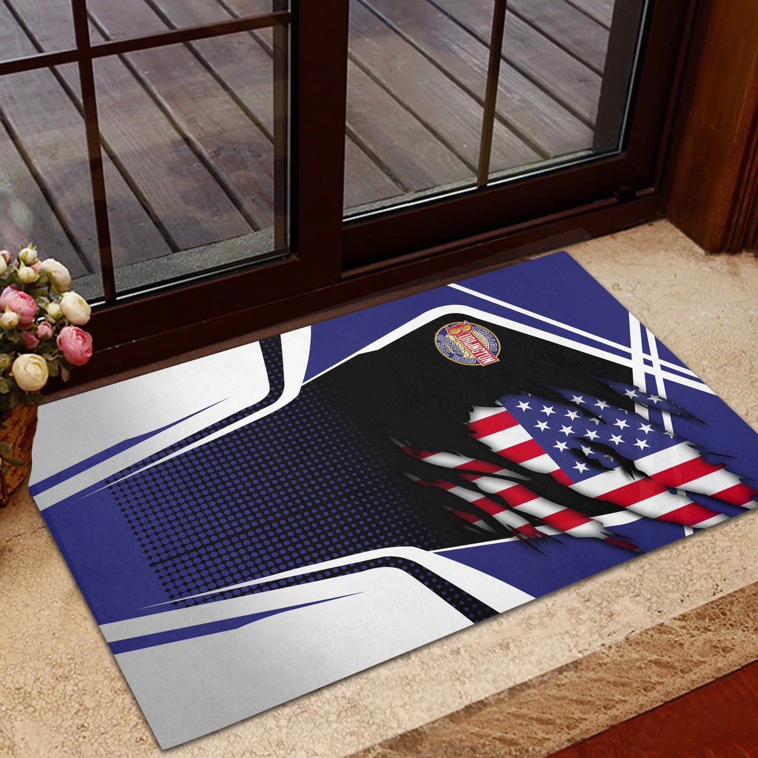 Railspirit Personalized Chicago, Burlington and Quincy Railroad Doormat American Vintage All Over Printed Door Mat