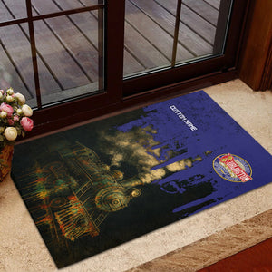 Railspirit Personalized Chicago, Burlington and Quincy Railroad Doormat Vintage Train Art Style Mat For Locomotive Fans