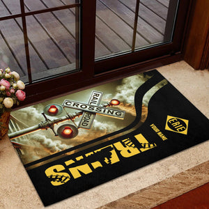Railspirit Personalized Erie Railroad Doormat Railroad Crossing Sign Mat All Over Print