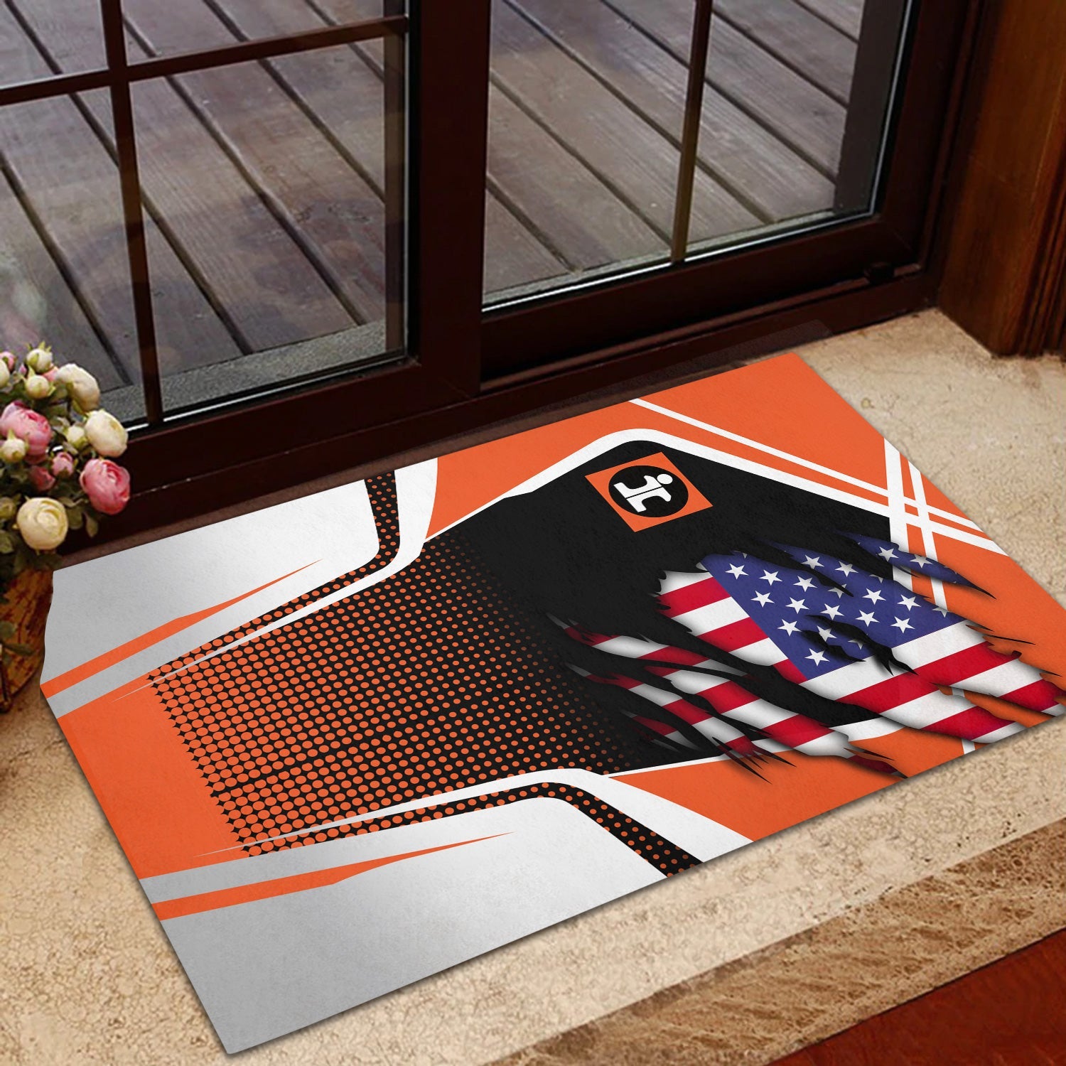 Railspirit Personalized Illinois Central Railroad Doormat American Vintage All Over Printed Door Mat