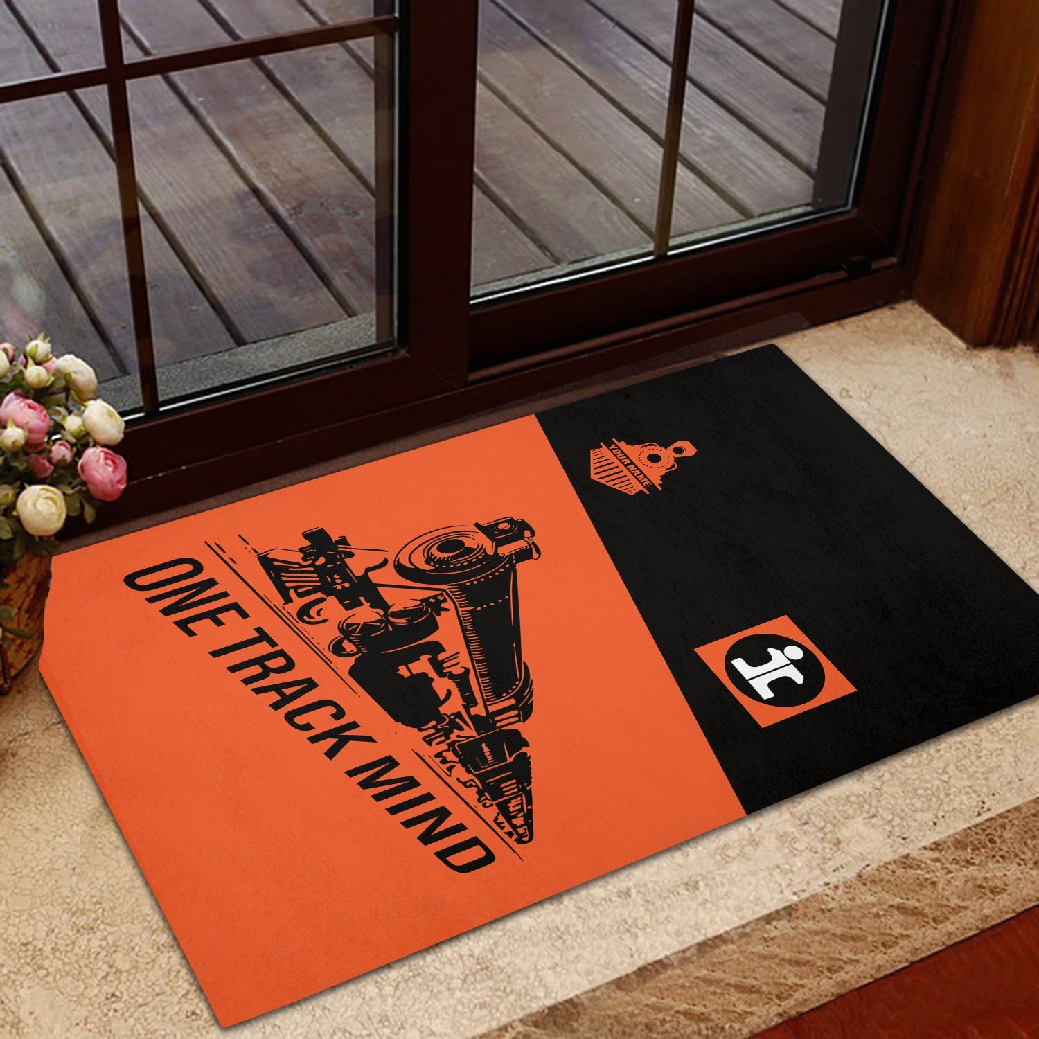 Railspirit Personalized Illinois Central Railroad Doormat One Track Mind Mat Gift Idea For Train Lover