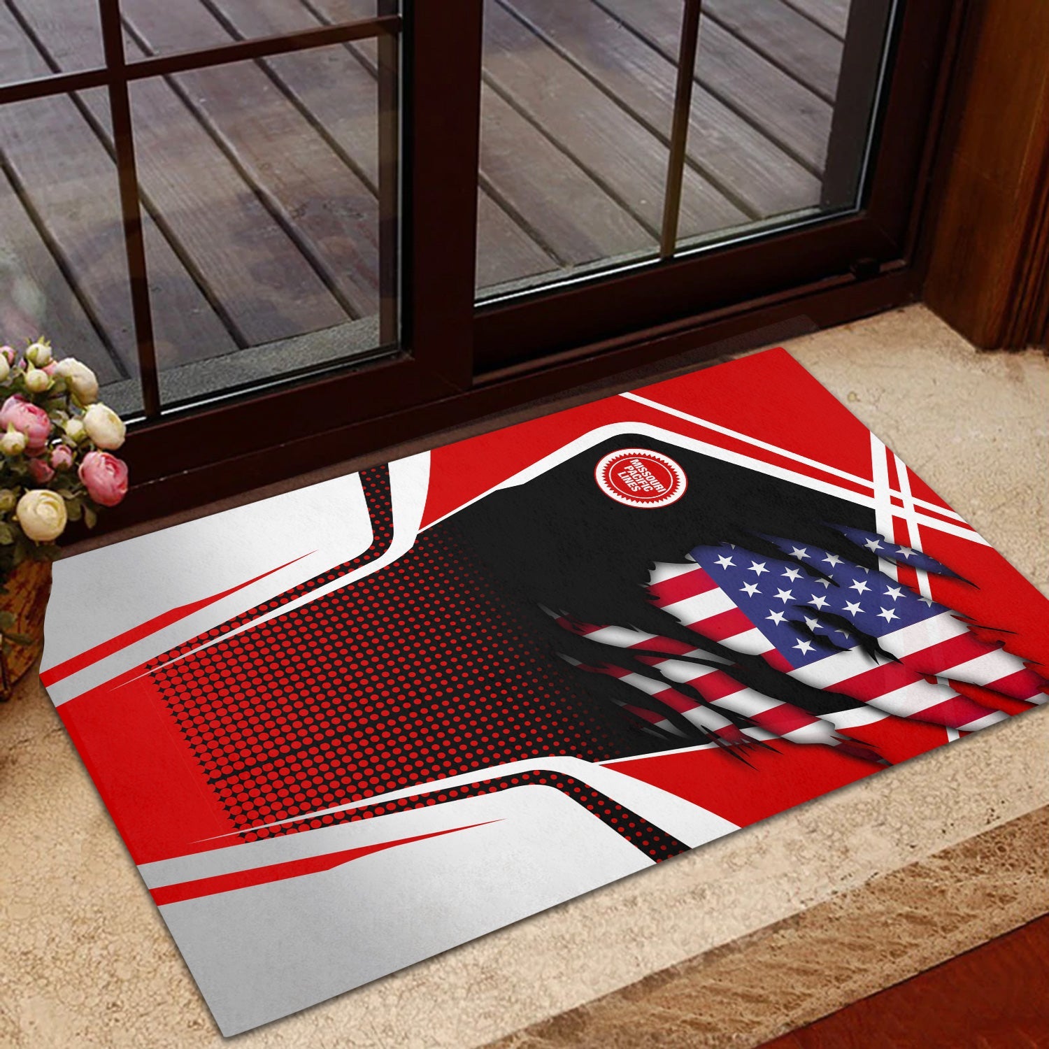 Railspirit Personalized Missouri Pacific Railroad Doormat American Vintage All Over Printed Door Mat