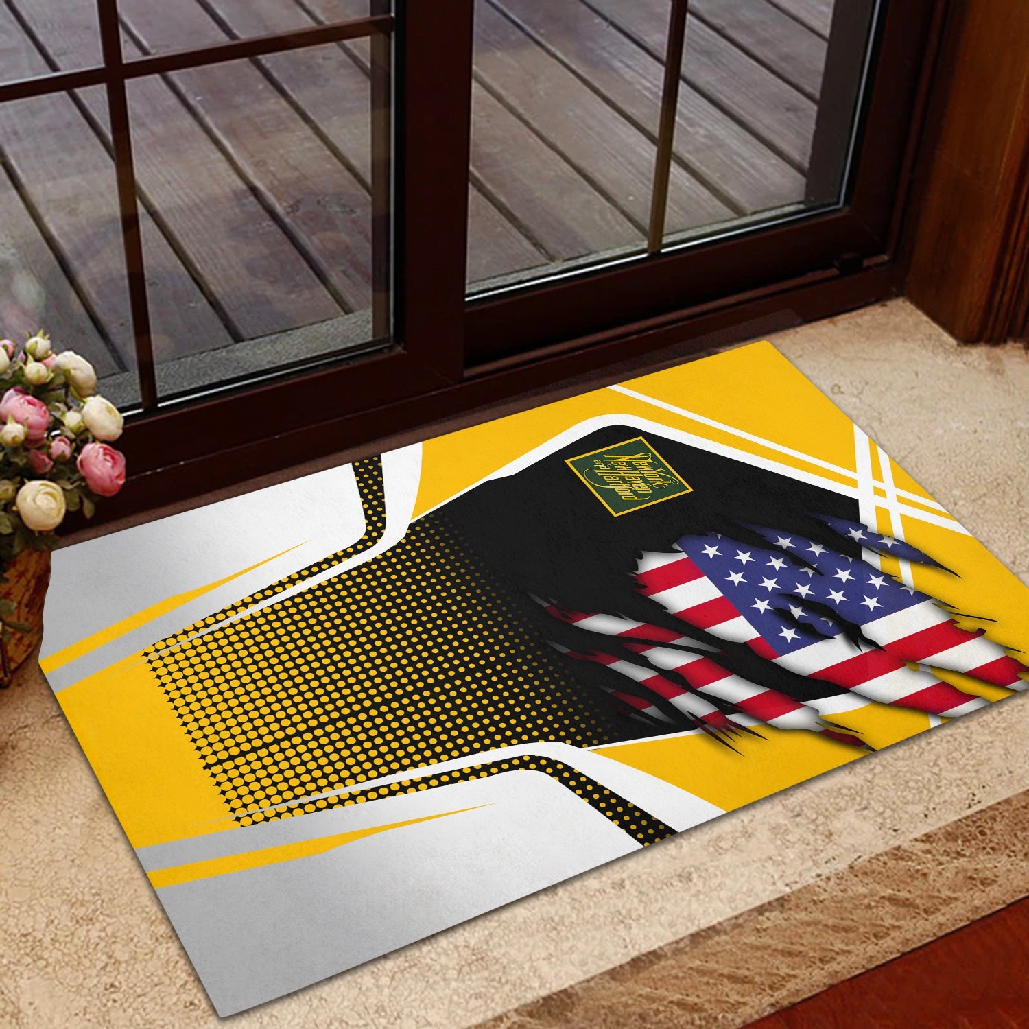 Railspirit Personalized New York, New Haven and Hartford Railroad Doormat American Vintage New Haven Railroad All Over Printed Door Mat