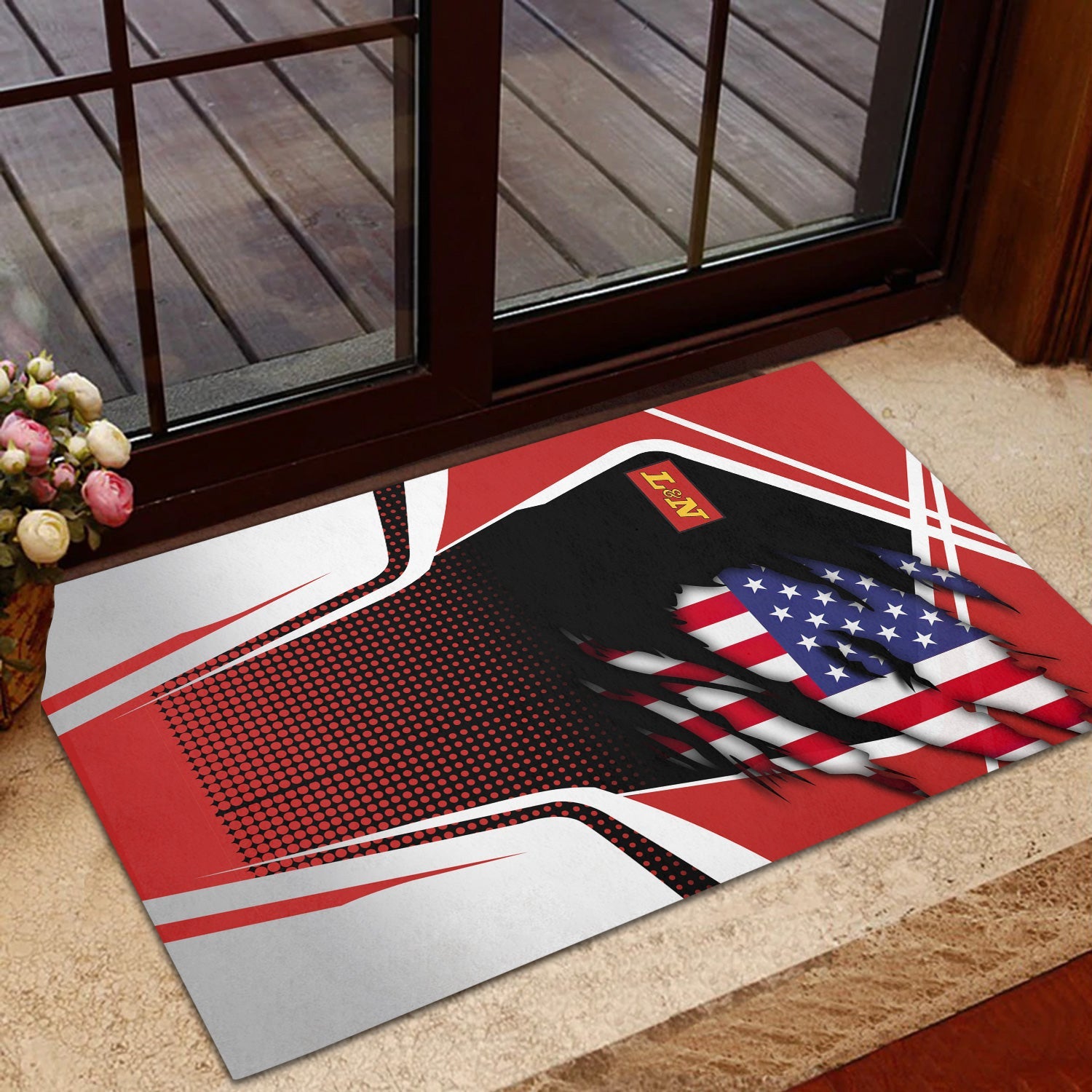 Railspirit Personalized Louisville and Nashville Railroad Doormat American Vintage L&N All Over Printed Door Mat