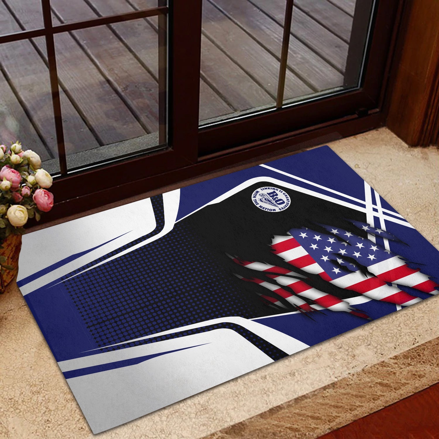 Railspirit Personalized B&O Great States Railroad Doormat American Vintage All Over Printed Door Mat