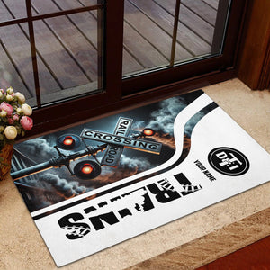 Railspirit Personalized Detroit Toledo And Ironton Railroad Doormat Railroad Crossing Sign Mat All Over Print