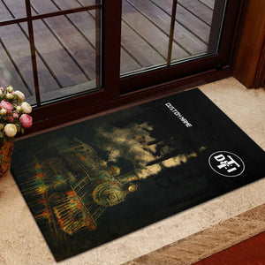 Railspirit Personalized Detroit Toledo And Ironton Railroad Doormat Vintage Train Art Style Mat For Locomotive Fans