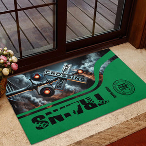 Railspirit Personalized Pittsburgh And Lake Erie Railroad Doormat Railroad Crossing Sign Mat All Over Print
