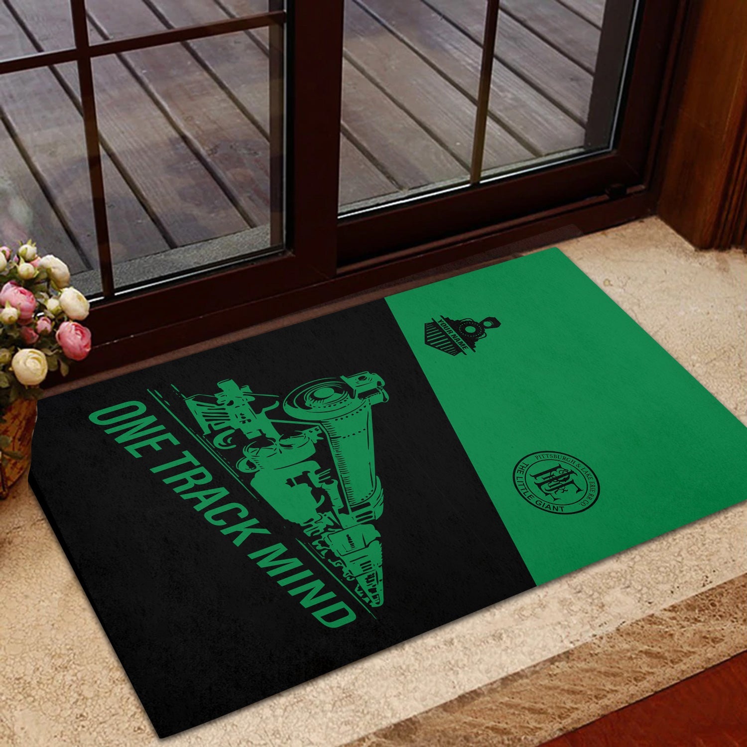 Railspirit Personalized Pittsburgh And Lake Erie Railroad Doormat One Track Mind Mat Gift Idea For Train Lover