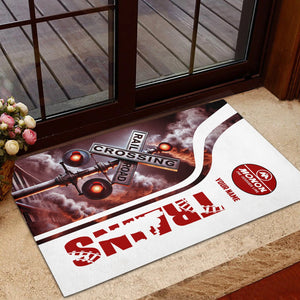 Railspirit Personalized Monon Railroad Doormat Railroad Crossing Sign Mat All Over Print